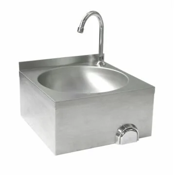 Hendi Waschbecken mit Kniebedienung, 400 x 400 x (H) 450 mm