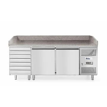 Hendi Pizzatisch, zweitürig mit 7 Schubladen 280 L, 250 L, -2 / 8 ˚C, 230 V / 0,25 kW, R600a, 2010 x 800 x (H) 875 mm