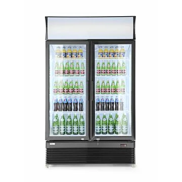 Hendi Kühlschrank 618 L mit 2 Glastüren, 2 / 10 ˚C, 230 V / 0,4 kW, R290, 1120 x 595 x (H) 1965 mm