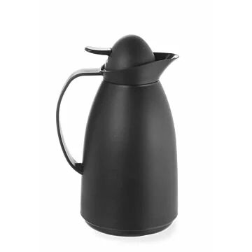 Hendi Isolierkanne mit Innenbehälter aus Glas, 1 L, Schwarz, ø 140 x (H) 268 mm