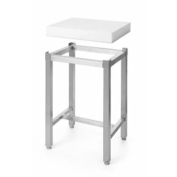 Hendi Hackblock aus Polyethylen, Untergestell, 500 x 400 x (H) 750 mm