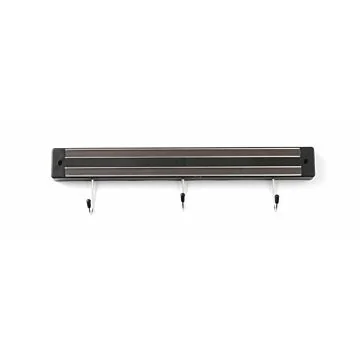 Hendi Messermagnetleiste mit Haken, 3 Haken, Schwarz, (L) 340 mm