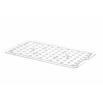 Hendi Perforiertes Abtropfgitter für GN-Behälter aus Polykarbonat, GN 1/1, Transparent, 467 x 263 mm