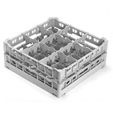 Hobart Kunststoffkorb 500 x 500 mm mit 9 Fächer, 7 cm
