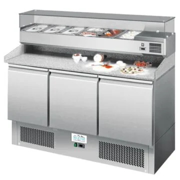 Atosa ICE3852GR 3 Türige Pizza Kühltisch mit Granitplatte