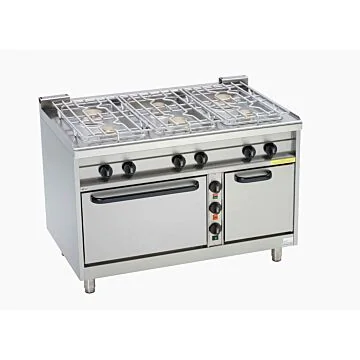 EKU Thermik 850 Gasherd PowerBurner mit 2 Elektrobacköfen GEH-8-2