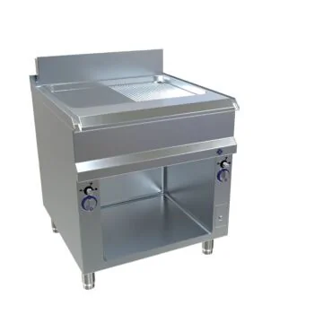 MKN Optima 850 Gas Griddleplatte 2 halb geriffelt