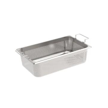 Rieber GastroNorm-Behälter GN 1/1 - 140 mm gelocht mit Stapelklappgriff