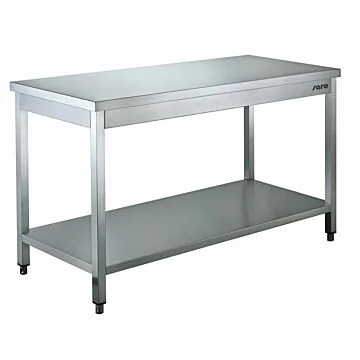 SARO Edelstahltisch, mit Unterblatt - 700 mm Tiefe, 1000mm