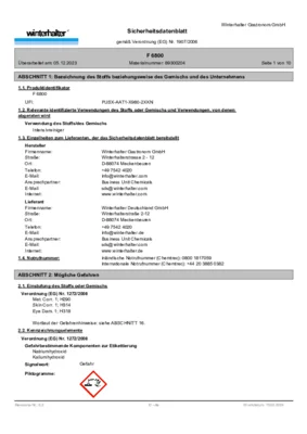 Winterhalter F 6800 Sicherheitsdatenblatt