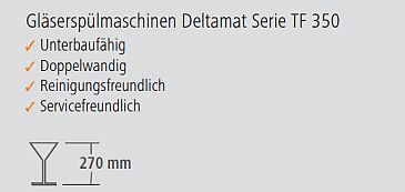Gläserspülmaschine Deltamat TF 350 Grafik