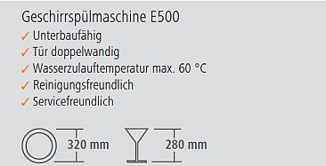 Bartscher Spülmaschine E500 technische Details